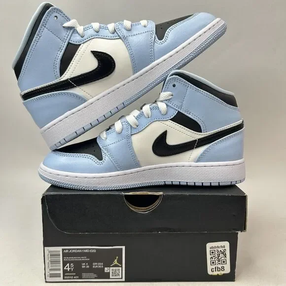 Nike Shoes Air Jordan 1 Mid Retro GS “Ice Blue/UNC” 2024